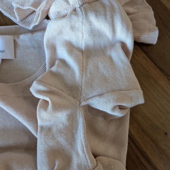 HP🎉 Cinq a Sept Phillipa Ruffle Sweater Silk Cashmere Oversized Ruffle Pink XS - Picture 7 of 12